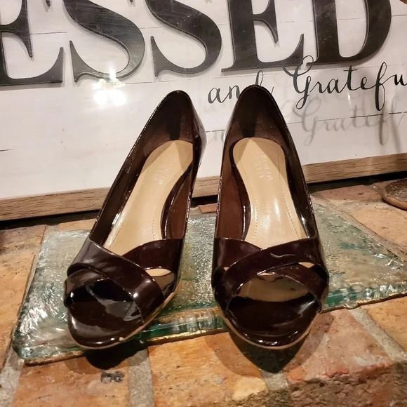 Franco Sarto Shoes - Franco Sarto L-Fresh Wedge Burgundy Weave Heel Wmns Sz 8.5
